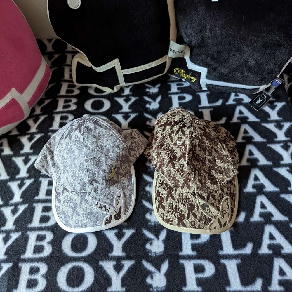 Playboy Cap Hat Monogram Grayish - image 6